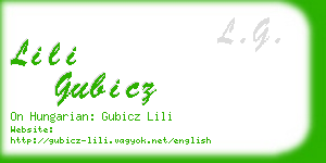 lili gubicz business card